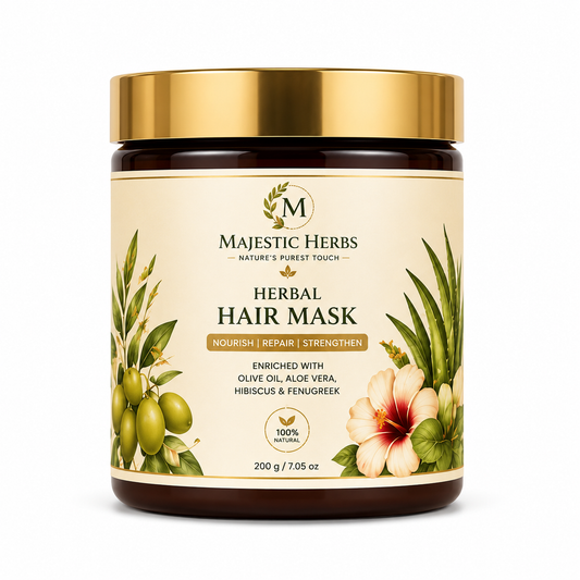 Majestic Herbs Herbal Hair Mask | Deep Conditioning Hair Treatment for Dry & Damaged Hair | Repair, Nourish & Strengthen | 200g